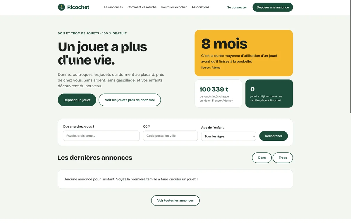 Capture du site Ricochet